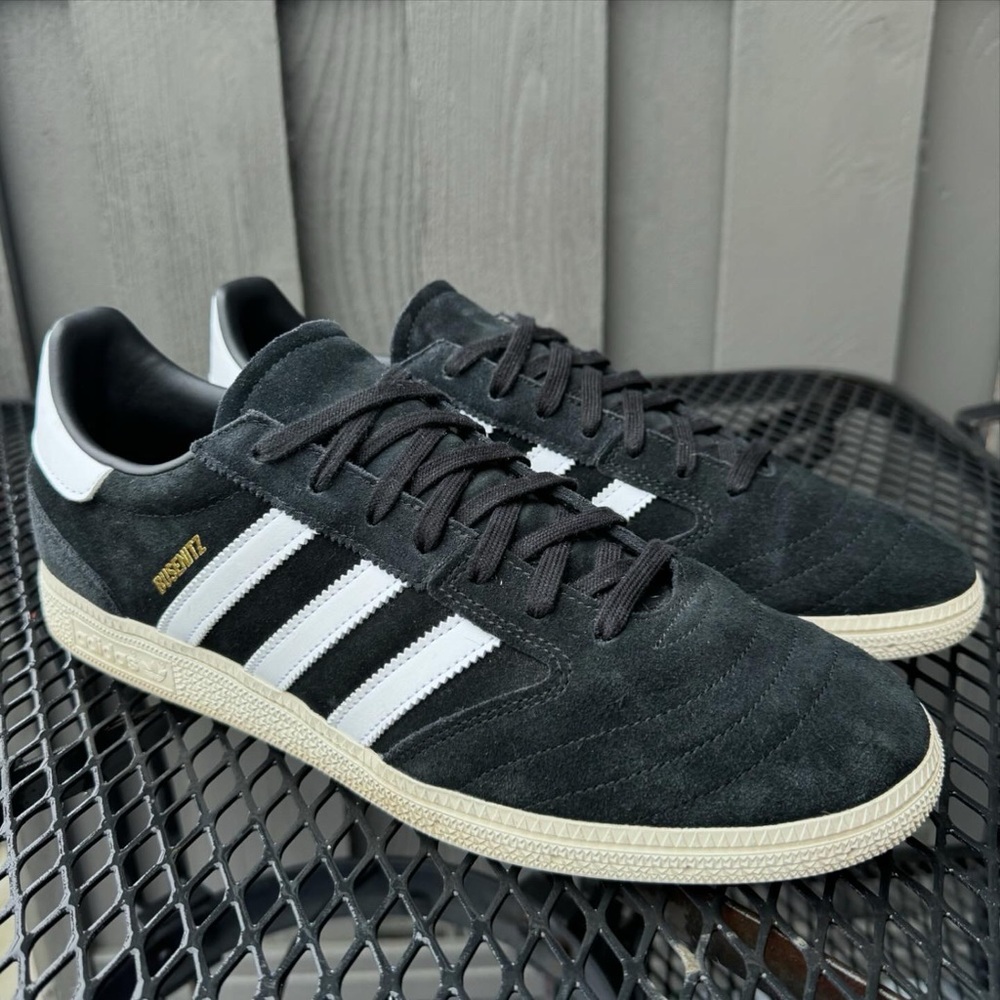Adidas Skateboarding Busenitz black suede outer & leather inner men’s shoes 12.5